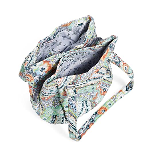 Women's Cotton Multi-Compartment Shoulder Satchel